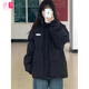 舒翎冬季棉服ins森女顯瘦小眾面包服加厚百搭開(kāi)衫無(wú)帽棉衣外套棉襖潮i 黑色  S 建議100斤內