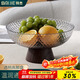 拜杰水果盤(pán)零食盤(pán)家用果盤(pán)客廳干果盤(pán)托盤(pán)堅果盤(pán)高腳瀝水透明黑果盤(pán)