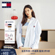 TOMMY JEANS【純棉牛津紡】25春夏女裝學院風寬松落肩挺括襯衫外套20289 淺藍白條紋色0A7 S