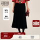 Teenie Weenie小熊女裝半身裙2025秋新款學(xué)院風(fēng)刺繡休閑大擺百褶裙 黑色 S 160