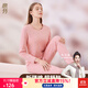 意芬秋衣秋褲套裝女士純棉中老年人媽媽打底保暖內衣薄款100%全棉毛衫 淺粉【100%新疆棉】 XL