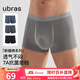 ubras【棉7A抗菌襠】網(wǎng)眼襠內褲男士舒適透氣中腰四角褲三條裝 黑色+迷霧藍色+鴿羽灰色 3條 XL