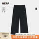 NEPA耐葩2024年春夏新品戶外女士褲子涼爽彈力休閑闊腿褲7K46323 黑色C01 170 75A（075）