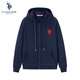 U.S. POLO ASSN.保羅衛衣男春秋長(cháng)袖T恤上衣休閑打底衫衛衣連帽外套 藏青 XL 
