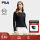 FILA 斐樂(lè )官方女子針織長(cháng)袖衫2025冬新款時(shí)尚經(jīng)典休閑修身亨利衫 傳奇藍-NV 2XL 180/96A/XXL