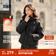 森馬（Semir）90絨羽絨服女短款小寬松連帽高蓬面包服冬防潑水防風(fēng)立領(lǐng)外套百搭 【顯瘦小A廓形】黑色（灰鴨絨）90001 M