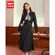 IEF/愛(ài)依服2025秋冬新款法式赫本風(fēng)復古通勤氣質(zhì)顯瘦呢絨連衣長(cháng)裙