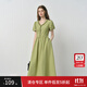 范思藍恩木耳邊法式短袖連衣裙女2025夏季新款設(shè)計感氣質(zhì)通勤2888 抹茶綠 M