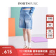 PORTS寶姿女裝秋冬新品女裝寬腳口牛仔短褲RD7P007PDC026 LIGHT DENIM 38