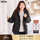 MsShe【90%白鴨絨】大碼女裝2025新款冬裝胖mm時(shí)尚寬松連帽羽絨服外套 黑色現貨 3XL