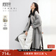 對白【100%綿羊毛】雙面呢毛呢外套女2025冬裝新款氣質(zhì)中長(cháng)款大衣 煙灰色 S