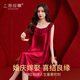 上海故事紅色睡裙女夏季娃娃領(lǐng)愛(ài)心高級感減齡本命年結婚女生背心裙 酒紅色 L 女【推薦穿著(zhù)體重105-120斤】