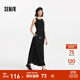 森馬連衣裙女高腰拼接背心裙百搭2025夏新款優(yōu)雅圓領(lǐng)長(cháng)裙通勤chic 黑色90001 M