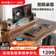 康帝星電動(dòng)升降桌電腦桌站立式工作臺辦公學(xué)習桌簡(jiǎn)約家用實(shí)木書(shū)桌子 【單電機】胡桃色|橡膠木 1.4m*0.7m