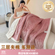 LUOLAI羅萊出品毛毯2025新款A(yù)類冬日暖寶三層夾棉蓋毯加厚加絨嬰兒絨 豆沙【三層夾棉蓋毯被】 220*240cm