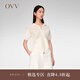 OVVOVV2024春夏新款女裝半鏤空肌理拉鏈連帽短袖針織外套 米白（凈色）01 L