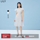 LILY【商場(chǎng)同款】夏新款女裝含真絲亞麻浪漫波點(diǎn)連衣裙小個(gè)子 601白色 S