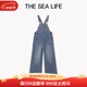 THE SEA LIFE牛仔褲女歐海一生 100%棉寬松休閑牛仔背帶褲25夏季直筒褲16133 牛仔藍 S