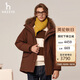 哈吉斯（HAZZYS）男裝PHIZ中長(cháng)款連帽羽絨服ASFZU0BDI09 深褐色DW 170/92A46