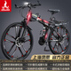 鳳凰（Phoenix） 鳳凰自行車(chē)可折疊山地車(chē)路虎男士成年人變速女式越野公路單車(chē) 十刀黑紅/折疊雙避震/全競速軸承 24寸24速【參考：138-168cm】