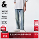 杰克·瓊斯（JACK&JONES）男裝潮時(shí)尚舒適百搭簡(jiǎn)約風(fēng)個(gè)性字母印花九分直筒牛仔褲225232029 E40淺牛仔藍 32 175 W32