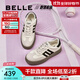 百麗（Belle）周雨彤同款板栗復古德訓鞋女2025商場(chǎng)同款板鞋A4L1DAM6預售 【方槍槍/馬君妍同款】米白 37