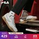 FILA 斐樂(lè )官方男鞋PENGUIN復古板鞋2025春新款企鵝鞋德訓鞋休閑鞋 雪白/黃昏灰-BM 40