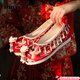 YIMENGTO伊門(mén)駝新娘秀禾婚鞋流蘇漢服鞋古風(fēng)繡花鞋中式增高紅色復古結婚鞋配旗袍 平底串珠鳳鳴 39碼