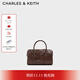 CHARLES&KEITH25冬季新品多背法鏈條手提包波士頓包CK2-30151559 Distressed Coffee咖啡色 S
