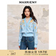 MAXRIENY【商場(chǎng)同款】復古提花v領(lǐng)針織毛衫馬海毛 藍花 S 01