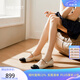 NINE WEST/玖熙法式仙女風(fēng)瑪麗珍鞋平底女單鞋NF459001KK黑/米白 35