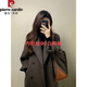 皮爾卡丹（pierre cardin）毛呢大衣女秋冬季2025新款感加厚外套呢子小個(gè)子中長(cháng)款赫本風(fēng) 摩卡棕羽絨版 內膽90白鴨絨 M 110-125