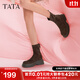 他她（TATA）休閑厚底彈力靴女靴子復古瘦瘦靴短靴冬新款CAC01DZ4 卡其綠 36