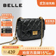 百麗女包碎銀幾兩小方包羊皮小香風(fēng)斜挎絎縫包X6917BX4 黑色