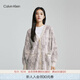 Calvin Klein Jeans秋冬女士通勤簡(jiǎn)約ck字母提花紐扣V領(lǐng)毛衣針織開(kāi)衫J222311 PEE-米灰拼色 XS