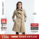 朗姿【尖貨補單】中長款修身顯瘦氣質(zhì)女冬季新款風(fēng)衣設(shè)計感外套 卡其綠色 M
