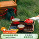 萬(wàn)仟堂旅行茶具高檔陶瓷便攜戶(hù)外茶具泡茶套裝一壺二杯七夕禮物唐宮茶宴
