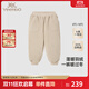 英氏（YEEHOO）【商場(chǎng)同款】童裝絨感御寒羽絨褲冬季男童羽絨褲保暖束腳褲超韌絨 奶茶色【85%白鴨絨】 90 cm-充絨量31g
