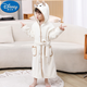 迪士尼（Disney）冬季兒童長(cháng)袖浴袍加長(cháng)浴袍可穿式浴巾寶寶洗澡游泳吸水冬天女男童 白色小熊(綁帶+扣子款) 大號(衣長(cháng)95厘米-適合140至160身
