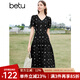 百圖betu女裝夏季新款連衣裙優(yōu)雅V領百搭簡約X型連衣裙女2403T97 黑色 S