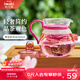 怡萬(wàn)家（iwaki）茶壺耐熱玻璃茶具茶水分離壺咖啡壺茶漏壺花茶壺 櫻花粉 400ml