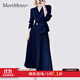 MeetMetro瑪依爾西裝連衣裙女2025秋季新款質(zhì)感職業(yè)通勤百褶裙 藏青【現貨】 XL