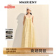 MAXRIENY【商場同款】圓領(lǐng)復(fù)古宮廷繡花吊帶連衣裙25夏款a字長裙 拿坡里黃 L