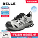 百麗（Belle）戶(hù)外風(fēng)老爹鞋女2025秋新商場(chǎng)同款厚底增高抽繩休閑鞋E2C1DCM5預售 灰色/黑 37 (235mm)
