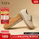 他她（TATA）小熊鞋系帶勃肯鞋女鞋棕色單鞋女鞋春季新款女鞋YNA01AM5 杏色 37