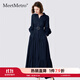 MeetMetro瑪依爾法式襯衫連衣裙女2025秋新款氣質(zhì)收腰顯瘦大擺裙 藏藍(lán)色【現(xiàn)貨閃電發(fā)】 S