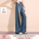 香影直筒牛仔褲女2025秋季新款窄版高腰顯瘦寬松百搭復(fù)古垂感長(zhǎng)褲 牛仔藍(lán) L