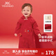 英氏（YEEHOO）嬰兒衣服秋冬長(cháng)袖男童連體衣寶寶拜年服喜慶衣服女童