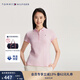 TOMMY HILFIGER【五?？邸肯募九b珠地網(wǎng)眼優(yōu)雅通勤純色條紋修身短袖T恤POLO 淡粉色8Z6 S (推薦：90-105斤)