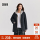森馬（Semir）外套女中長(cháng)款西裝領(lǐng)通勤寬松2024冬含羊毛雙面呢夾克109724108021
